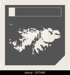 Isole Falkland pulsante mappa in risposta flat web design pulsante mappa isolato con percorso di clipping. Foto Stock
