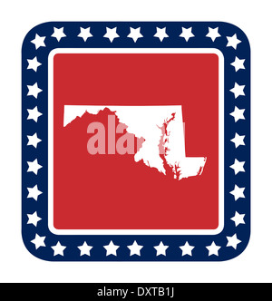 Maryland pulsante di stato sulla bandiera americana in flat web design di stile, isolati su sfondo bianco. Foto Stock