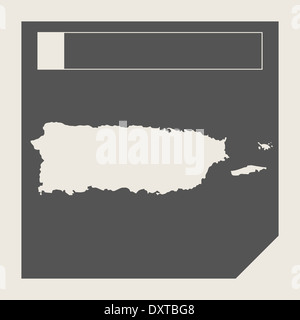 Puerto Rico pulsante mappa in risposta flat web design pulsante mappa isolato con percorso di clipping. Foto Stock