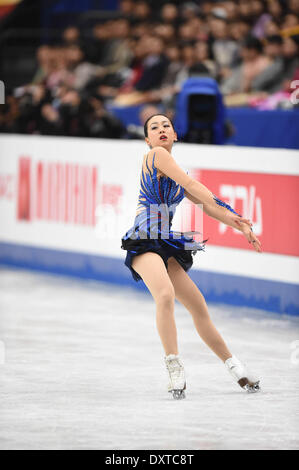 Saitama, Giappone. 29 Mar, 2014. Mao Asada (JPN) Pattinaggio di Figura : Mao Asada del Giappone esegue in donne del pattinaggio gratuito a Saitama Super Arena durante l'ISU World Figure Skating Championship in Saitama, Giappone . Credito: Hitoshi Mochizuki/AFLO/Alamy Live News Foto Stock