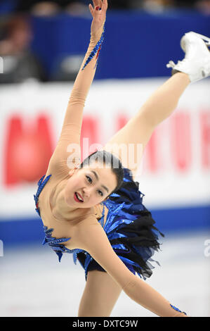 Saitama, Giappone. 29 Mar, 2014. Mao Asada (JPN) Pattinaggio di Figura : Mao Asada del Giappone esegue in donne del pattinaggio gratuito a Saitama Super Arena durante l'ISU World Figure Skating Championship in Saitama, Giappone . Credito: Hitoshi Mochizuki/AFLO/Alamy Live News Foto Stock