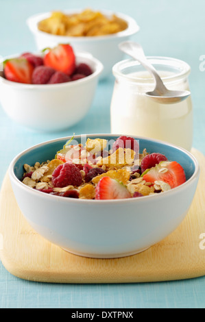 Muesli con frutta estiva Foto Stock