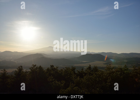 Vista da Baekyaki cono vulcanico di Jeju Island Foto Stock