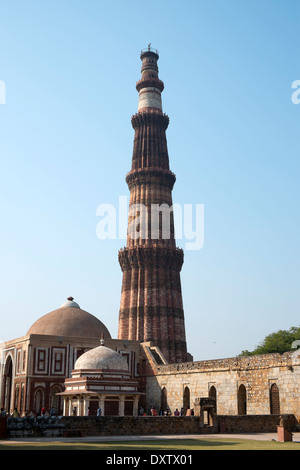 India, Uttar Pradesh, Nuova Delhi, il Qutab Minar Foto Stock