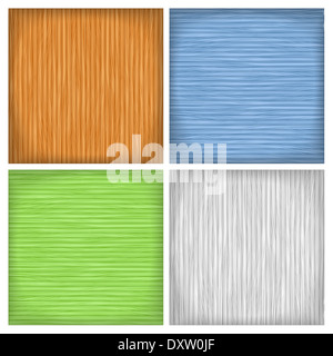 Set di quattro colori di sfondo di legno Foto Stock