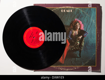 Dischi in Vinile e camicia di Janis Joplin Pearl album dal 1971. Foto Stock