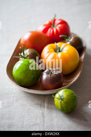 Assortimento di pomodori multicolore Foto Stock