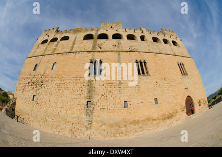 Parte anteriore del castello di Valderrobres, Spagna Foto Stock