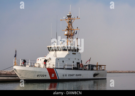 La guardia costiera della nave nel porto di Port Aransas, Texas. Foto Stock