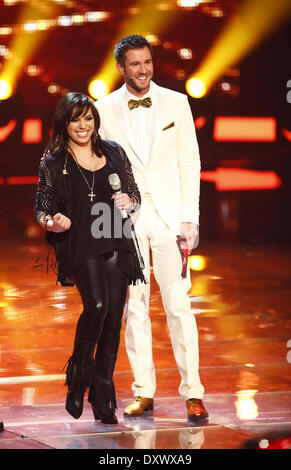 Melissa Heiduk Jochen Schropp alla finale del tedesco TV VOX mostra 'X fattore' alla MMC Studios. Dove: Colonia Germania Quando: 25 Nov 2012 Foto Stock