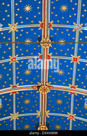 Close-up del tetto della camera nel coro della Cattedrale di Carlisle, Cumbria, Inghilterra, Gran Bretagna. Foto Stock