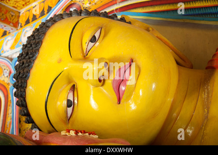 Il Buddha reclinato in Isurumuni Tempio Sri Lanka 5 Foto Stock