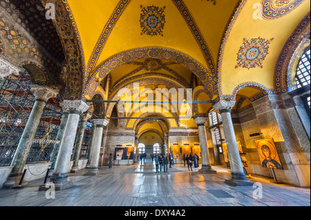La tomaia Nord Gallery di Hagia Sophia (Aya Sofya), quartiere di Sultanahmet, Istanbul, Turchia Foto Stock