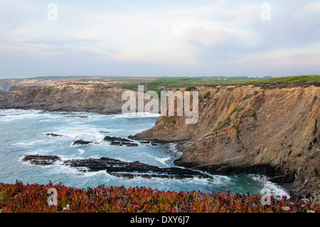 Seacoast vicino Cabo Sardao lighthouse, Alentejo, Portogallo Foto Stock