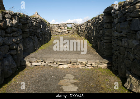 Resti di un ex blackhouse a Arnol, isola di Lewis, Western Isles, Scotland, Regno Unito. Foto Stock