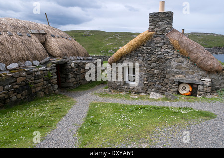 Gearrannan Blackhouse Village, vicino Carloway, Lewis, Western Isles, Scotland, Regno Unito. Foto Stock