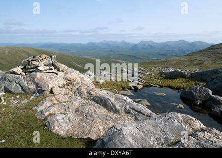 Il North Harris colline dal vertice di Laival un Tuath, Uig colline, Lewis, Western Isles, Scotland, Regno Unito. Foto Stock