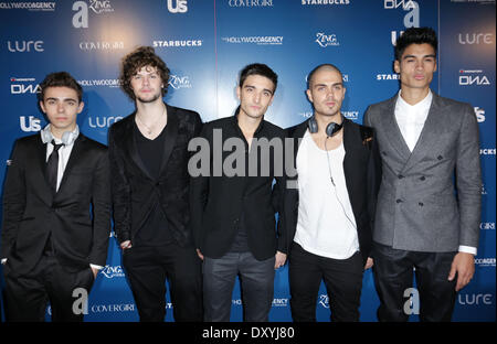 Gazzetta AMA dopo essere partito a Avalon ospitato dall'agenzia di Hollywood e Us Weekly a esca con: Nathan Sykes,Jay McGuiness,Tom Parker,Max George,Siva Kaneswaran,l'ha voluto dove: Los Angeles California USA quando: 18 Nov 2012 Foto Stock