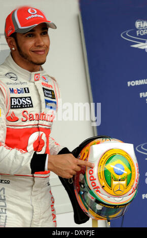 Lewis Hamilton GB UK Team McLaren-Mercedes F1 - F1 nel Gran Premio del Brasile a Interlagos Sao Paulo in Brasile - 24.11.12 con: Lewis Hamilton dove: SAO PAULO - Interlagos SAO PAULO IN BRASILE QUANDO: 24 Nov 2012 Foto Stock