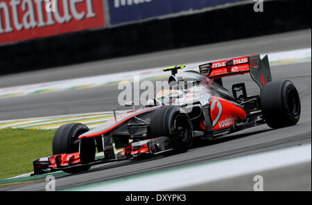 Lewis Hamilton GB UK Team McLaren-Mercedes F1 - F1 nel Gran Premio del Brasile a Interlagos Sao Paulo in Brasile - 24.11.12 con: Lewis Hamilton dove: SAO PAULO - Interlagos SAO PAULO IN BRASILE QUANDO: 24 Nov 2012 Foto Stock