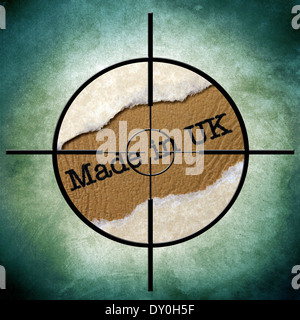 Made in UK il testo in target Foto Stock