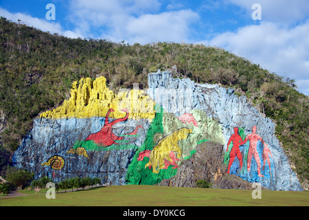 Mural de la Prehistoria Vinales Valley Cuba Foto Stock