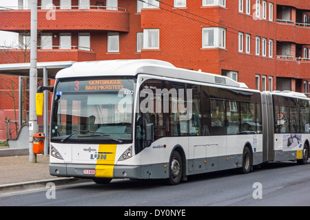 Bus del fiammingo società di trasporto De Lijn / Vlaamse Vervoersmaatschappij De Lijn in Belgio Foto Stock