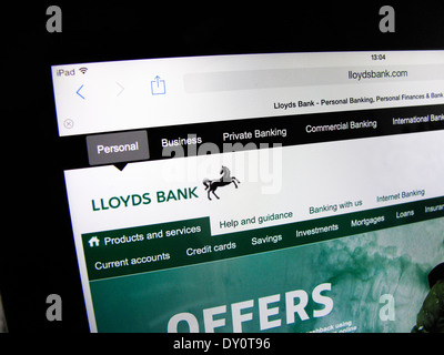 Lloyds Bank sito web su un iPad Foto Stock