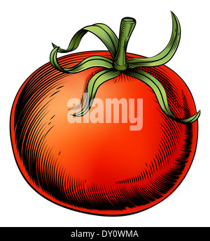 Un pomodoro vintage xilografia illustrazione in stile vintage Foto Stock