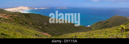 Vista panoramica di Cape Reinga, Northland e Nuova Zelanda. Foto Stock