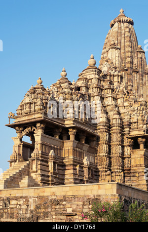 Khajuraho, Madhya Pradesh, India, Asia del Sud. I templi di Khajuraho, Kandariya-Mahedev Tempio nel gruppo occidentale Foto Stock