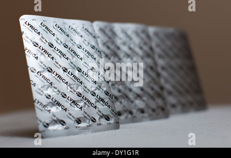 100 mg compresse pregabalin. Foto Stock