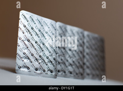100 mg compresse pregabalin. Foto Stock