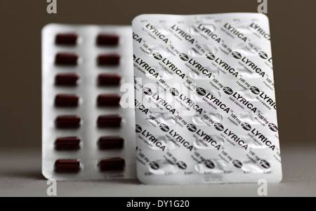 100 mg compresse pregabalin. Foto Stock