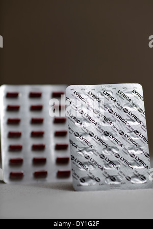 100 mg compresse pregabalin. Foto Stock