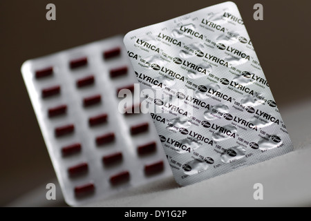 100 mg compresse pregabalin. Foto Stock