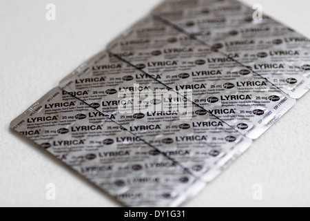 25 mg compresse pregabalin. Foto Stock