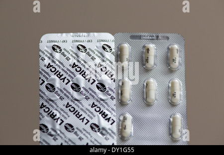 25 mg compresse pregabalin. Foto Stock