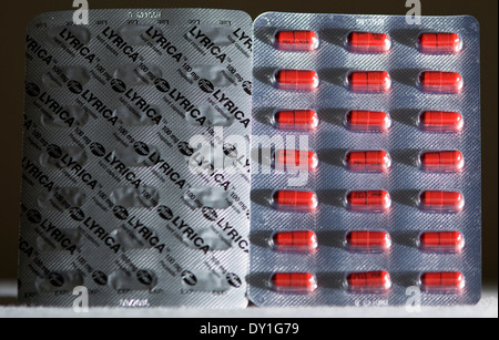 100 mg compresse pregabalin. Foto Stock