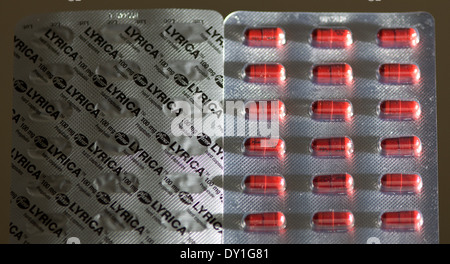 100 mg compresse pregabalin. Foto Stock