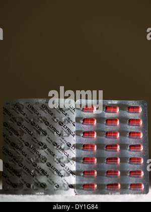 100 mg compresse pregabalin. Foto Stock