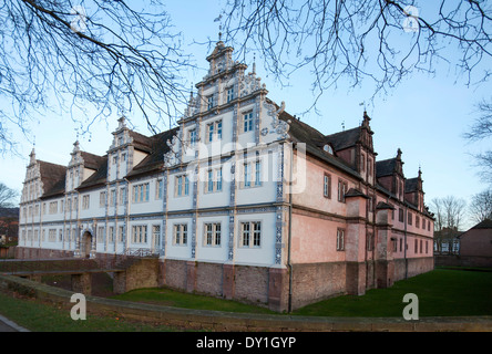 Weser Bevern castello rinascimentale, Bevern, Weserbergland, Bassa Sassonia, Germania, Europa Foto Stock