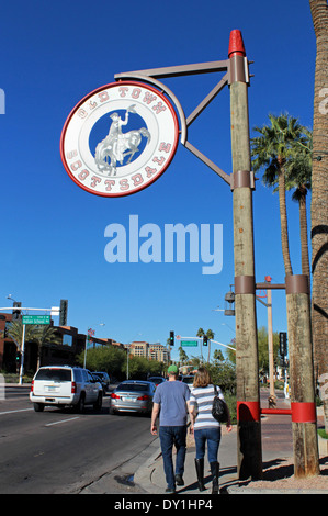 La Città Vecchia di Scottsdale segno, Arizona, Stati Uniti d'America Foto Stock