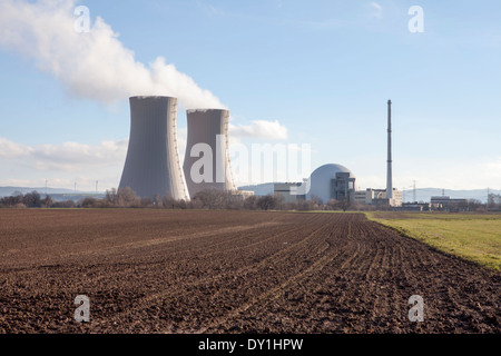 Grohnde Centrale Nucleare, Emmerthal, Hameln, Bassa Sassonia, Germania, Europa Foto Stock