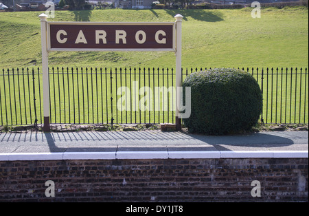 Vista di Carrog stazione ferroviaria Foto Stock