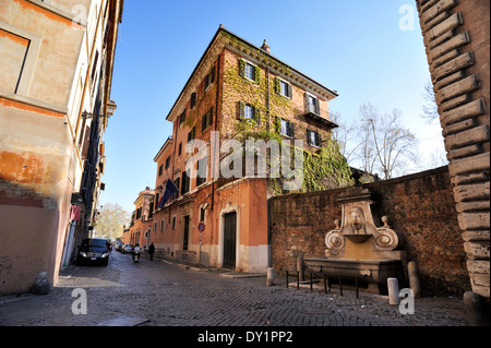 Italia, Roma, via Giulia, fontana del Mascherone Foto Stock