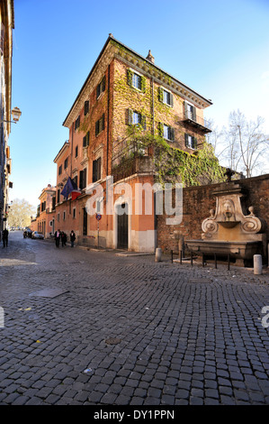 Italia, Roma, via Giulia, fontana del Mascherone Foto Stock