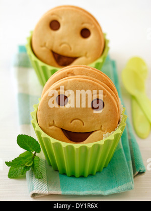 I cookie sorridente. Ricetta disponibile. Foto Stock