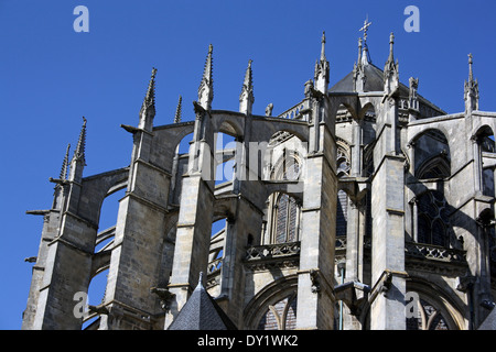 Le Mans, Francia, Cattedrale Gotica. Foto Stock