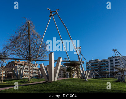 Blas Infante square a LLeida, Spagna Foto Stock